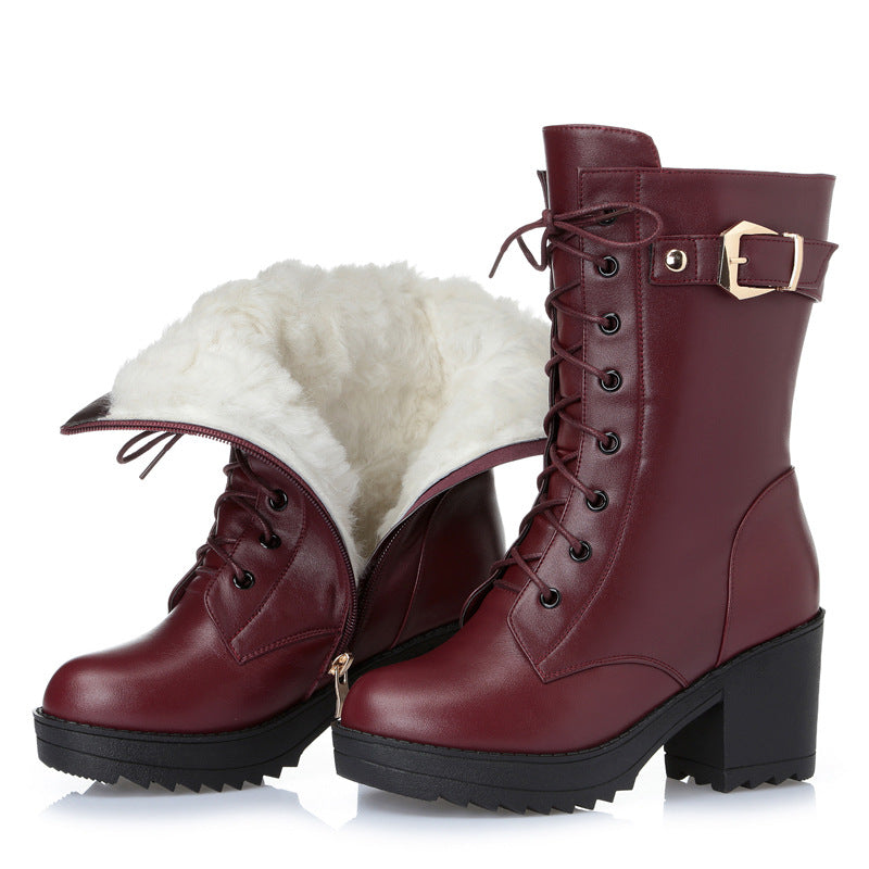 Leather Martin boots women cotton boots