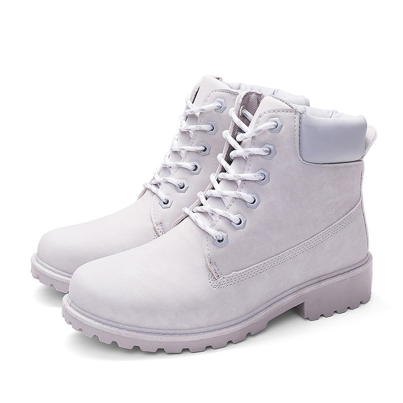 Single boots female PU boots female flat bottom large size pink Martin boots female short boots
