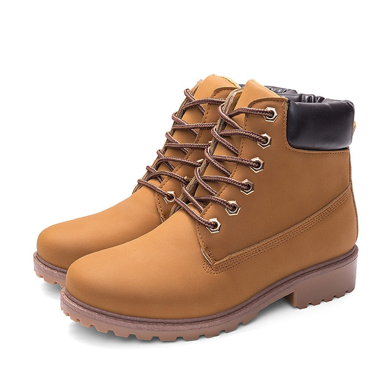 Single boots female PU boots female flat bottom large size pink Martin boots female short boots