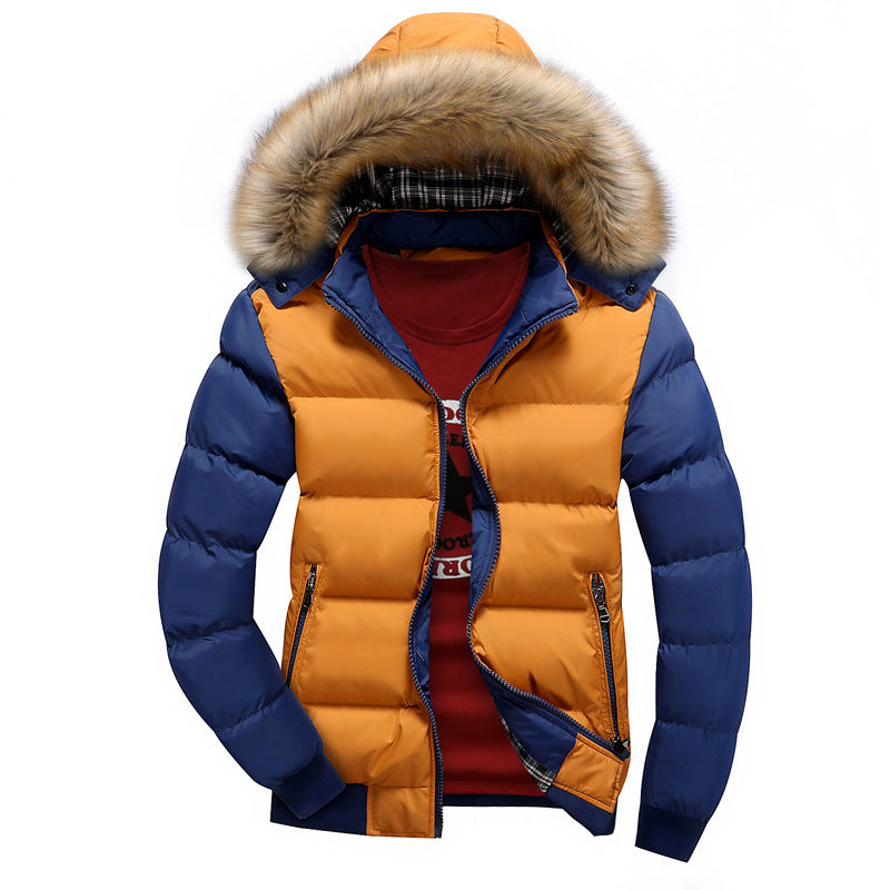 Men's cotton coat autumn and winter cotton jacket youth leisure padded cotton clothes detachable cap