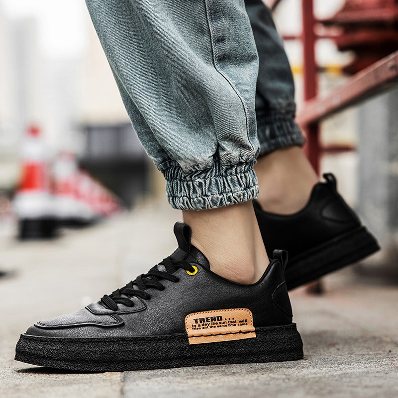 Casual Leather Shoes Construction Site Labor Insurance Tide Shoes