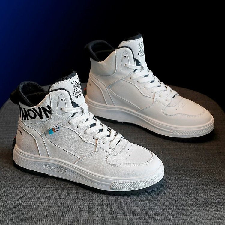 High-top white shoes women's new casual platform shoes
