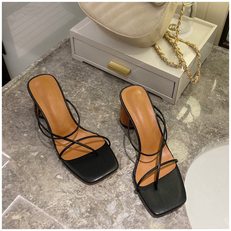 Simple Sandals Fashion Women's Shoes Thick Heel
