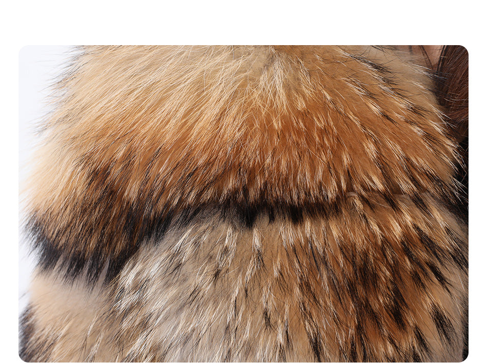 Fur Coat Raccoon Dog Fur Splicing