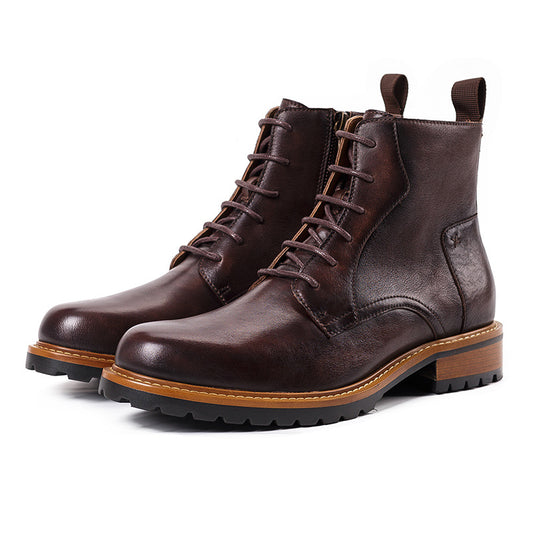 High-top Boots Autumn And Winter Martin Boots British Casual Short Boots Leather