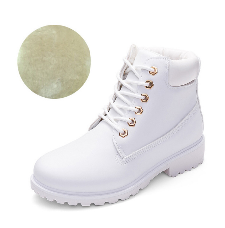 Single boots female PU boots female flat bottom large size pink Martin boots female short boots