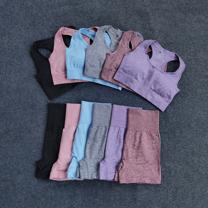 European And American Yoga Little Jacquard Seamless Fitness Suit