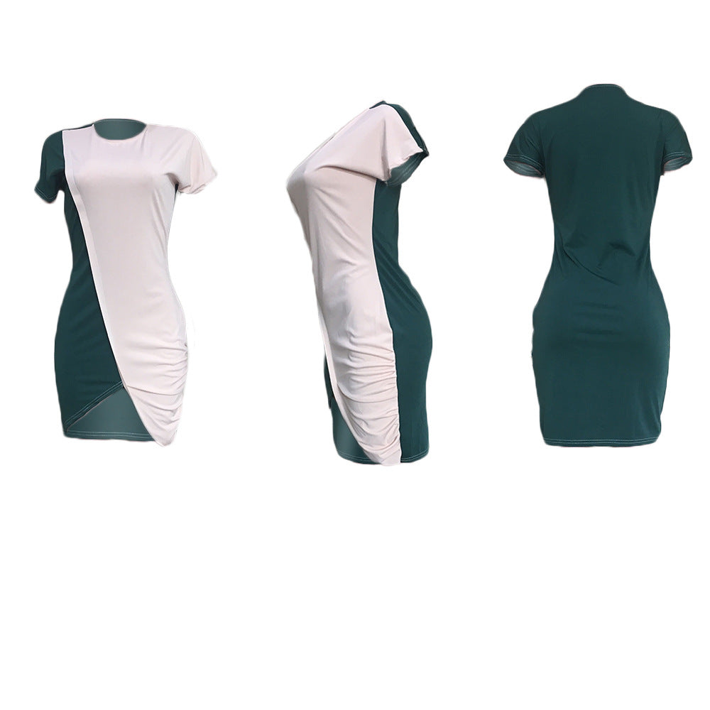 Women's Summer Contrast Color Split Dress