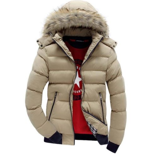 Men's cotton coat autumn and winter cotton jacket youth leisure padded cotton clothes detachable cap