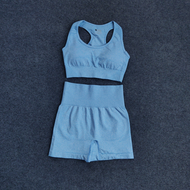 European And American Yoga Little Jacquard Seamless Fitness Suit