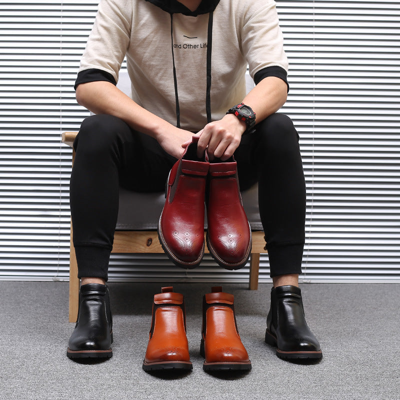 Men's Fashion Casual High Top Leather Boots