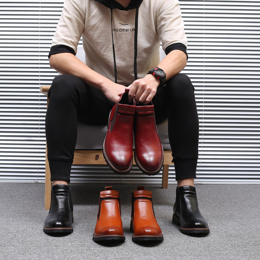 Men's Fashion Casual High Top Leather Boots