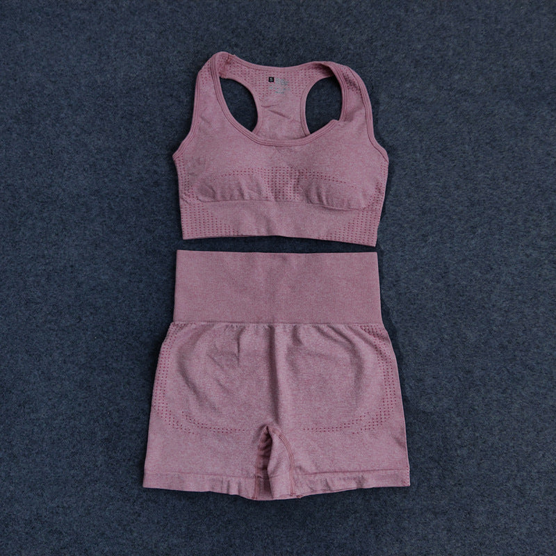 European And American Yoga Little Jacquard Seamless Fitness Suit