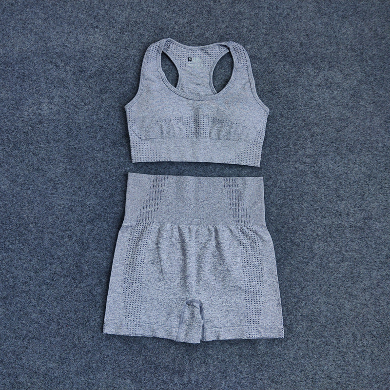European And American Yoga Little Jacquard Seamless Fitness Suit