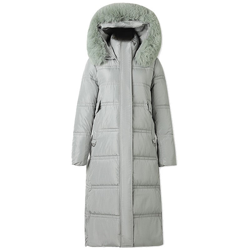 Over-the-knee Down Cotton Jacket Thickened Cotton-padded Coat
