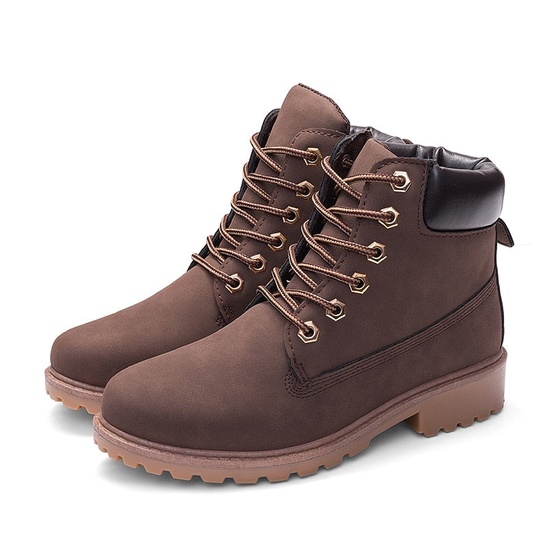 Single boots female PU boots female flat bottom large size pink Martin boots female short boots