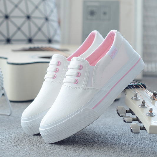 Summer Student Spring One-step Lazy  Flat White Shoes