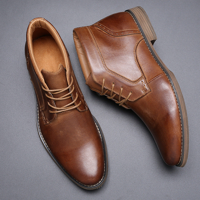 Men's Business Casual High Top British Lace-Up Martin Boots