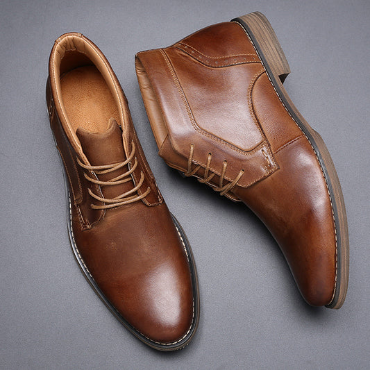 Men's Business Casual High Top British Lace-Up Martin Boots