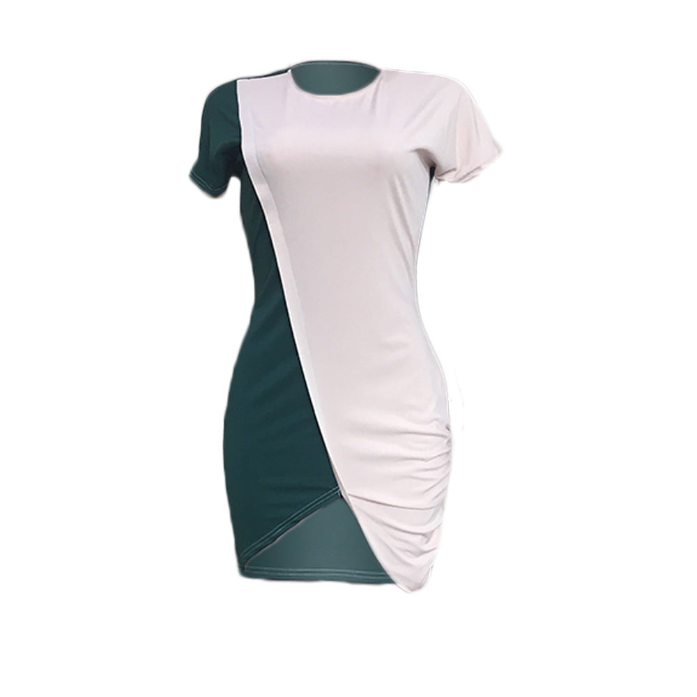 Women's Summer Contrast Color Split Dress