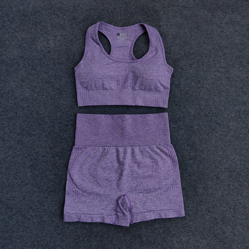 European And American Yoga Little Jacquard Seamless Fitness Suit