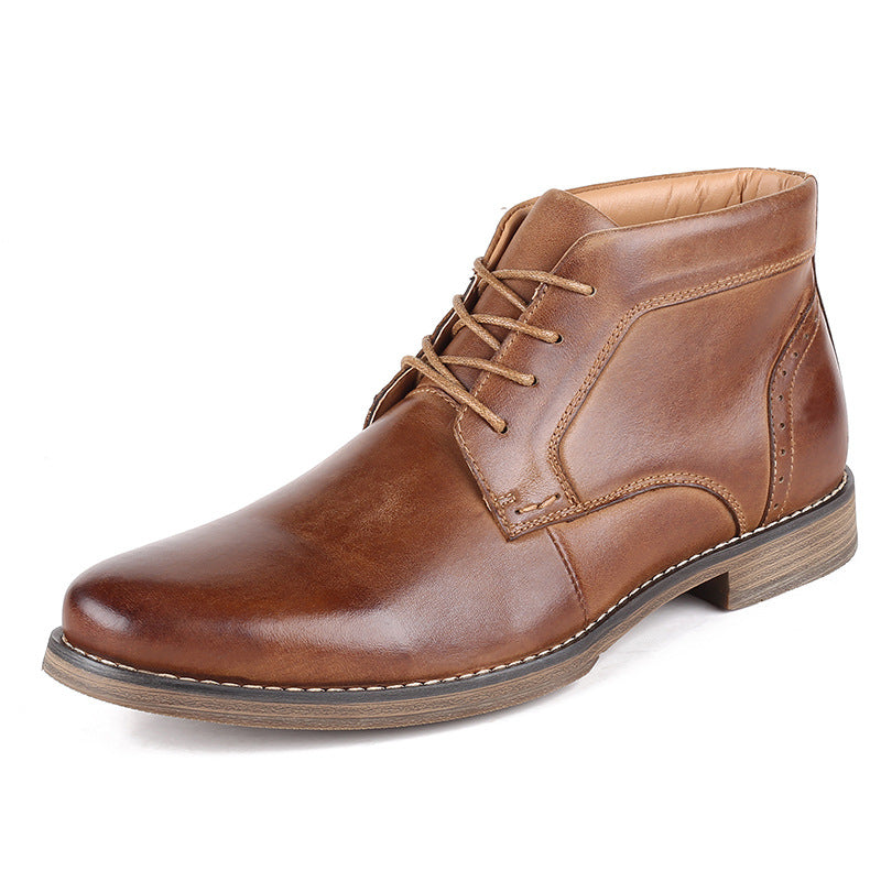 Men's Business Casual High Top British Lace-Up Martin Boots