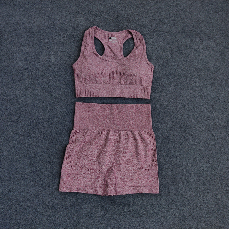 European And American Yoga Little Jacquard Seamless Fitness Suit