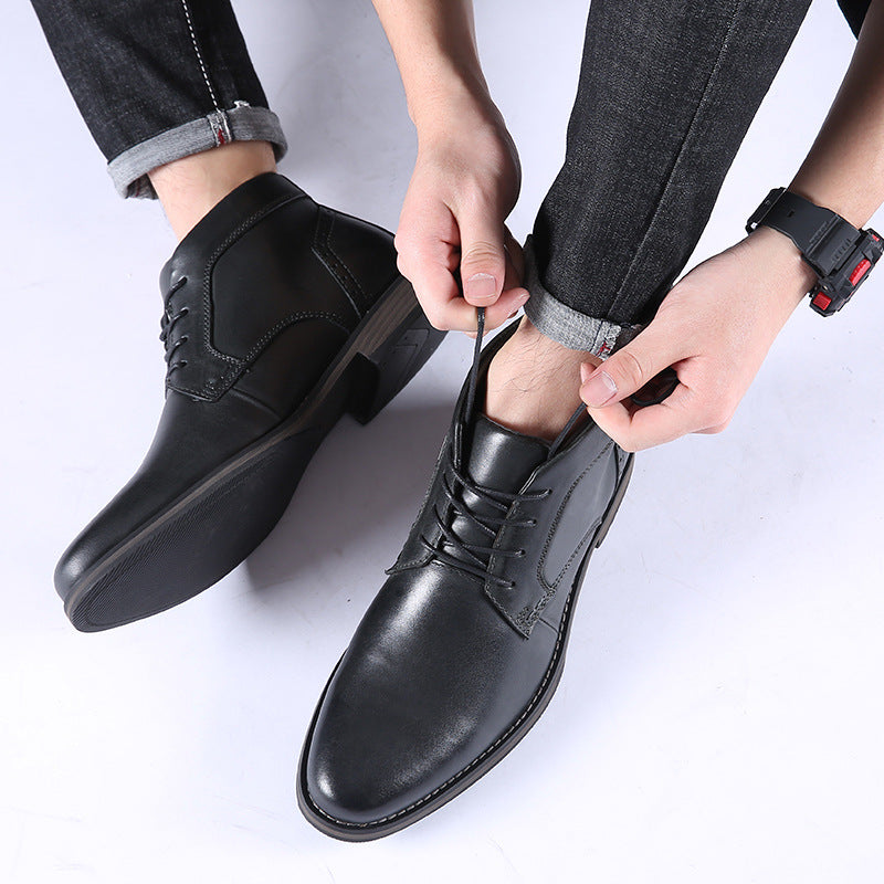 Men's Business Casual High Top British Lace-Up Martin Boots