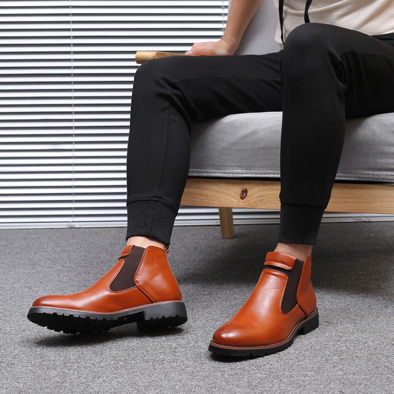 Men's Fashion Casual High Top Leather Boots