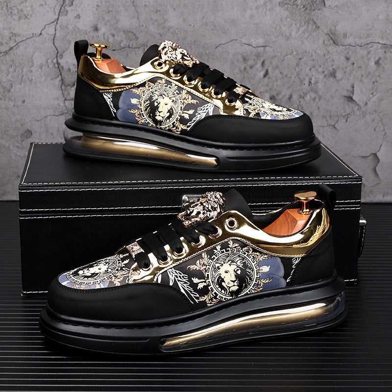 Men's Trendy White Shoes Thick Sole Inner Heightened Air Cushion