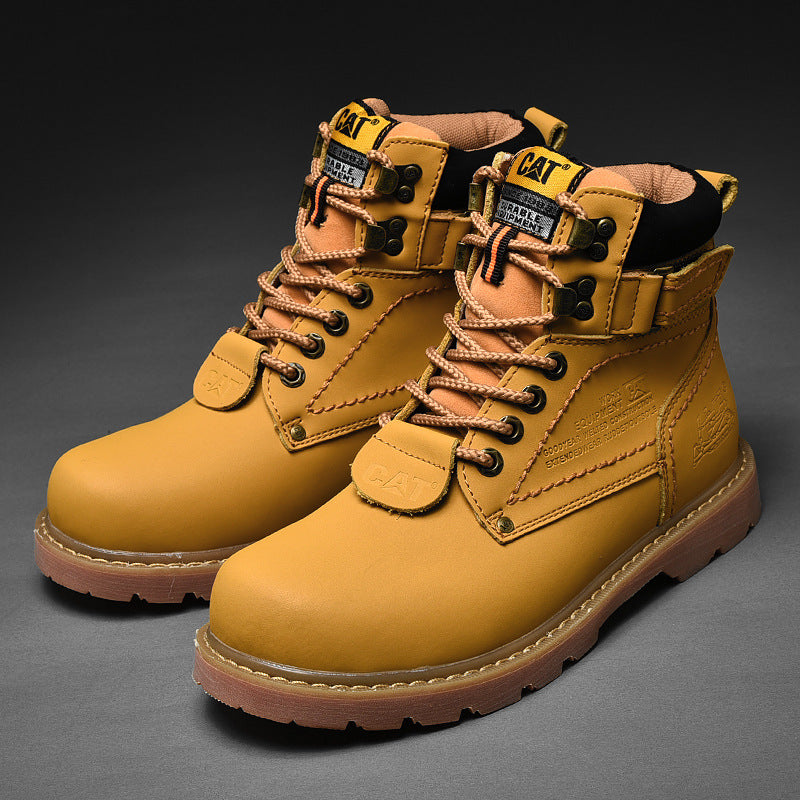 Men's British Style High-top Tooling Short Boots