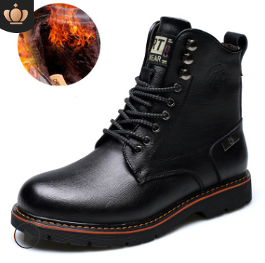 2021 autumn men's casual Martin boots men's plus velvet boots, Europe and the United States men's shoes fashion military boots
