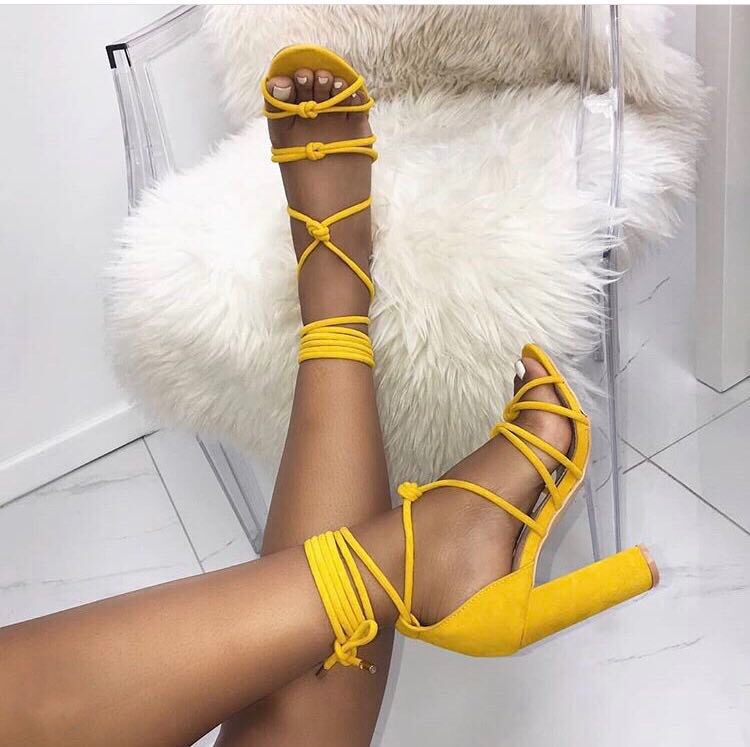 Cross strap Roman high heel sandals