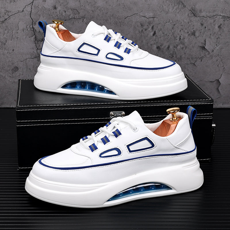 Men's Trendy White Shoes Thick Sole Inner Heightened Air Cushion