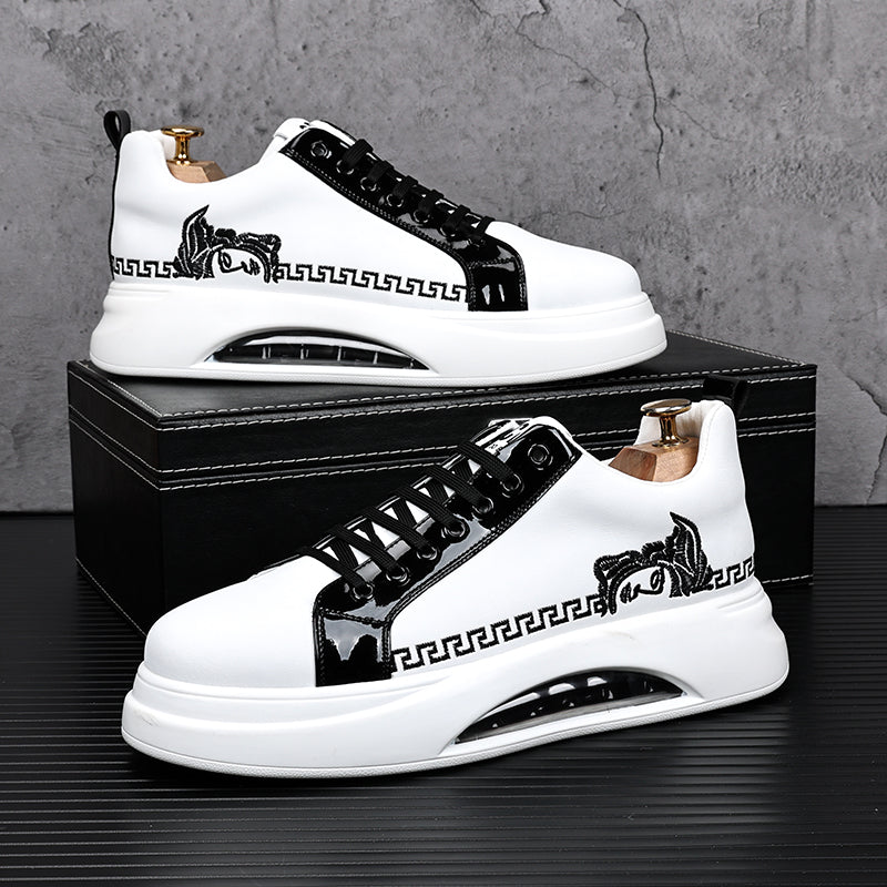 Men's Trendy White Shoes Thick Sole Inner Heightened Air Cushion