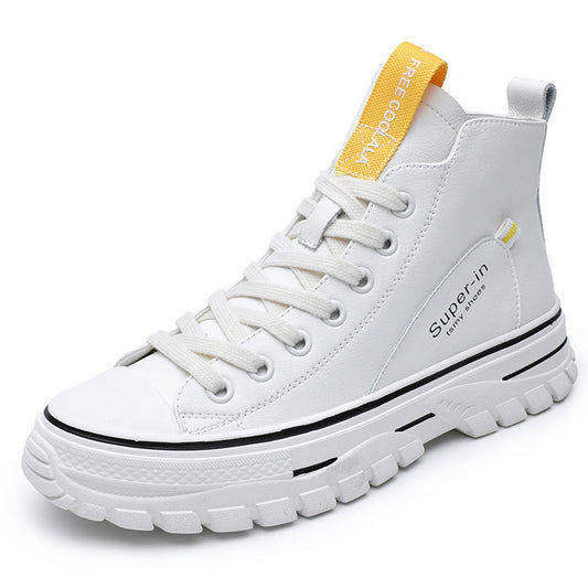 Letters high top small white shoes