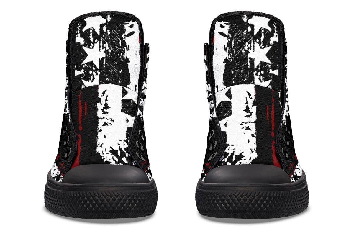 Men's And Women's Fashion Color Printing High-top Canvas Shoes