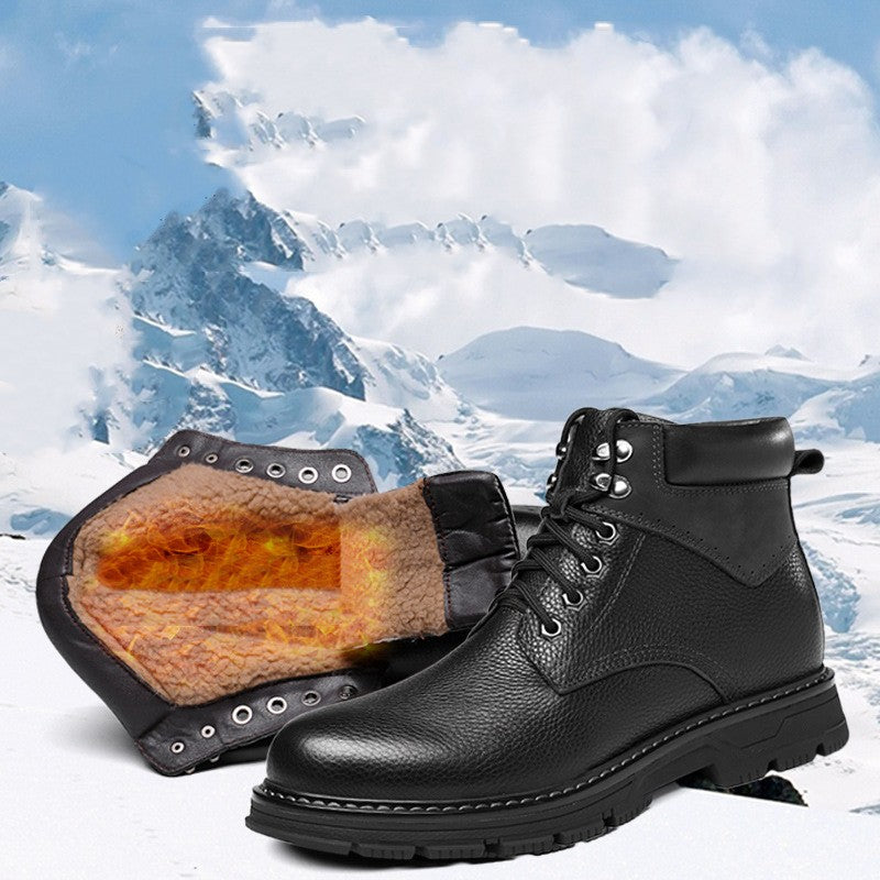 Winter Leather Martin Boots Men's Shoes High Top British