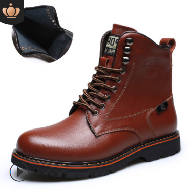 2021 autumn men's casual Martin boots men's plus velvet boots, Europe and the United States men's shoes fashion military boots