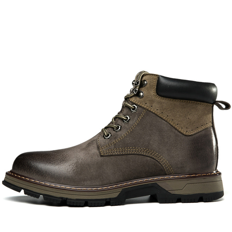 Winter Leather Martin Boots Men's Shoes High Top British