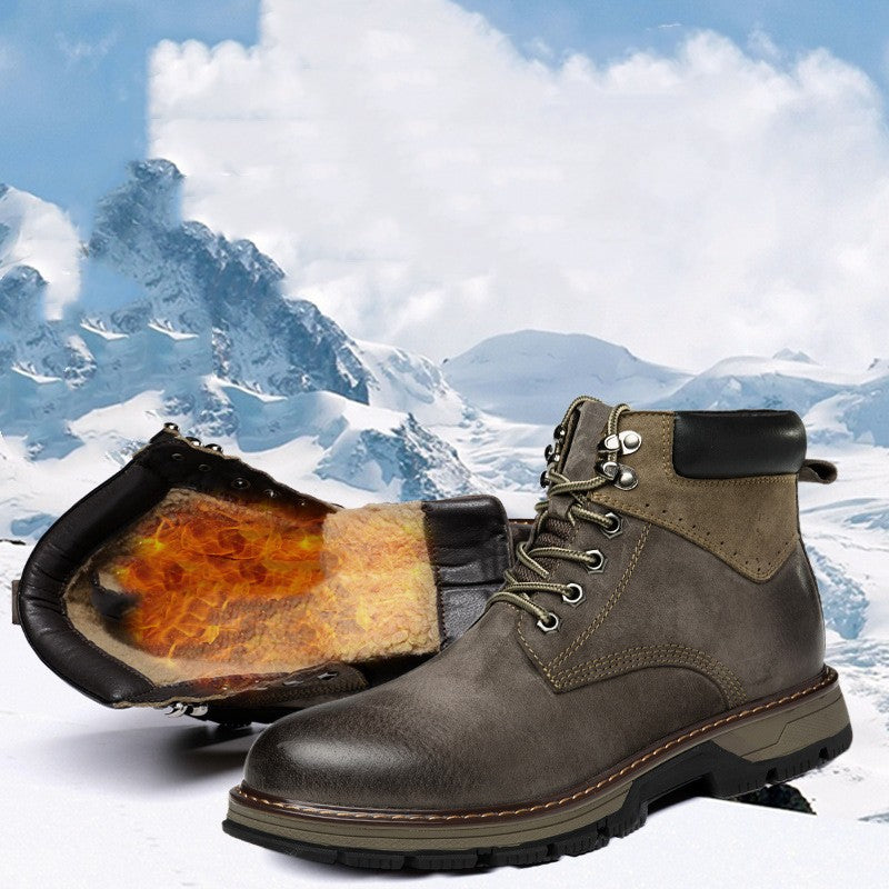 Winter Leather Martin Boots Men's Shoes High Top British