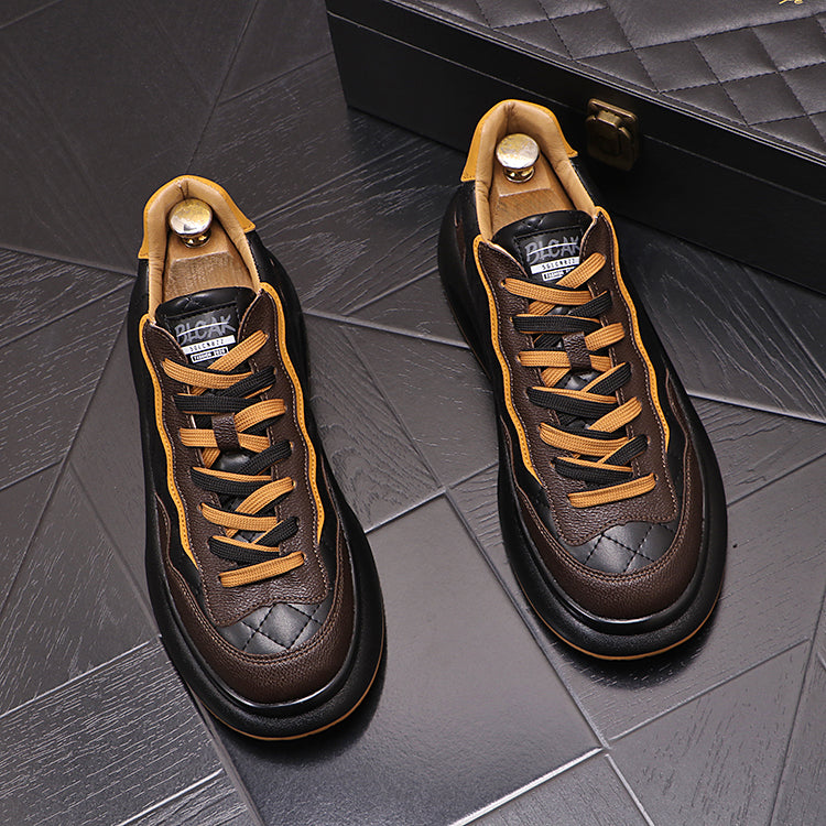 Sports Casual Color Blocking Printing Thick Soled Shoes