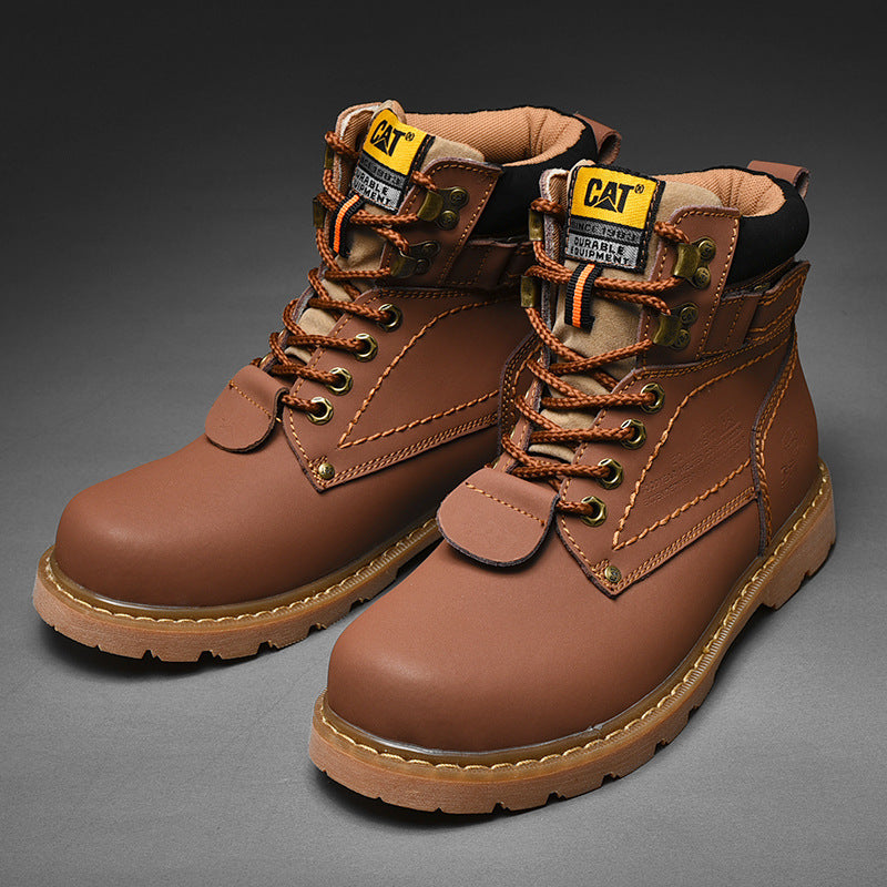 Men's British Style High-top Tooling Short Boots