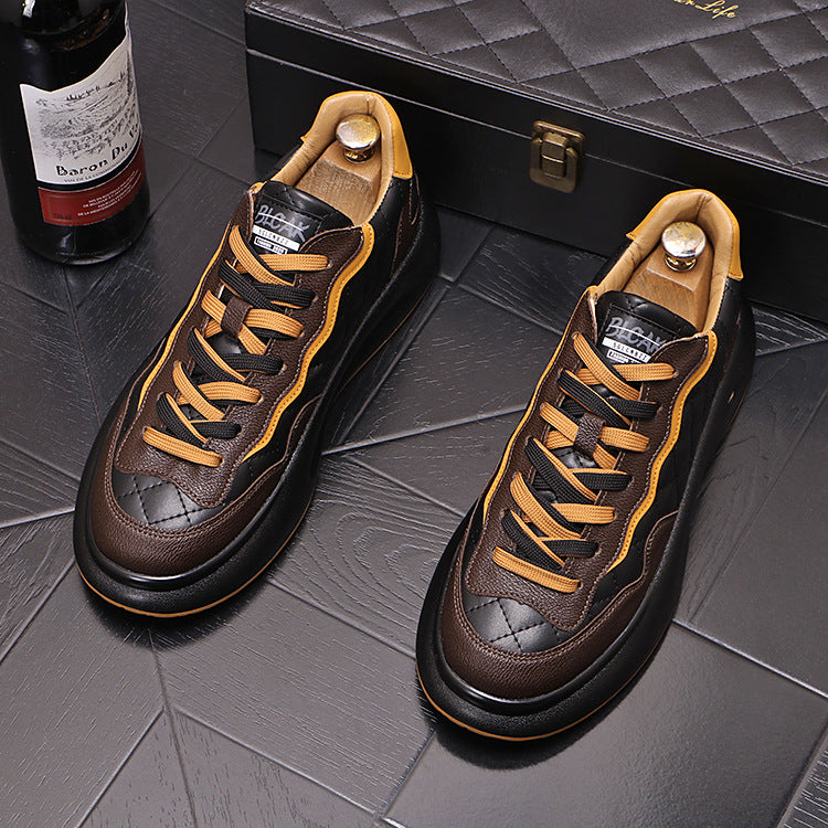 Sports Casual Color Blocking Printing Thick Soled Shoes