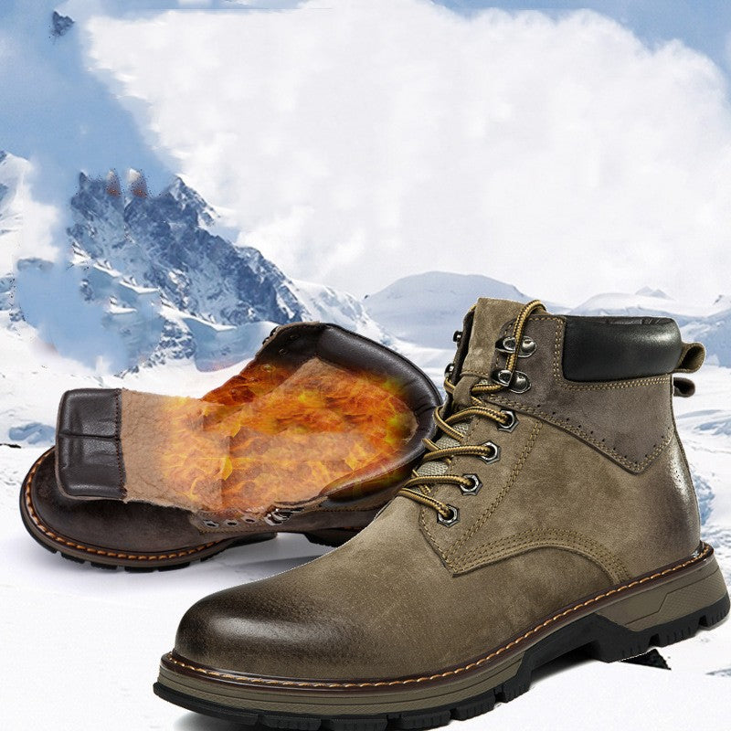 Winter Leather Martin Boots Men's Shoes High Top British