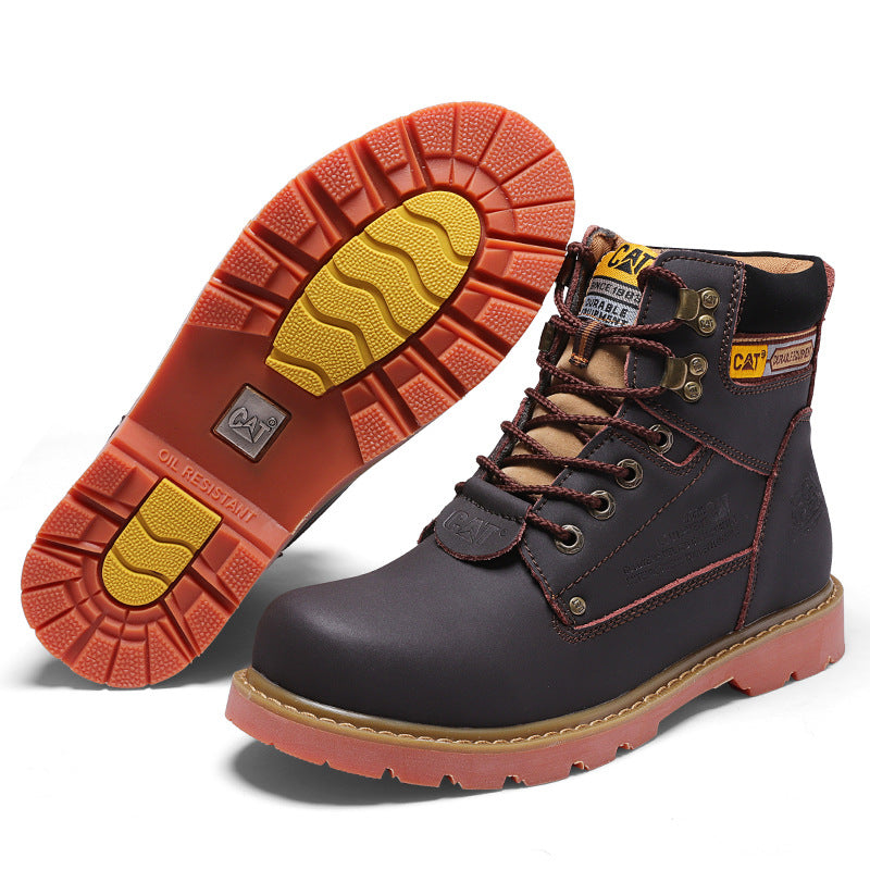 Men's British Style High-top Tooling Short Boots