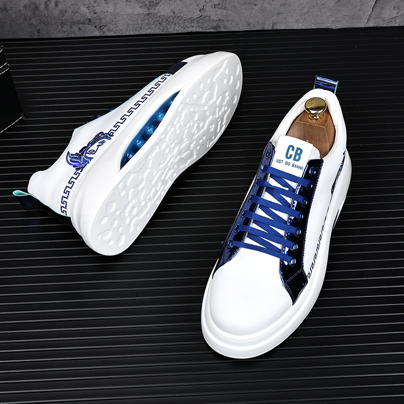 Men's Trendy White Shoes Thick Sole Inner Heightened Air Cushion