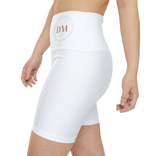 DM Women's Workout Shorts (AOP) - White