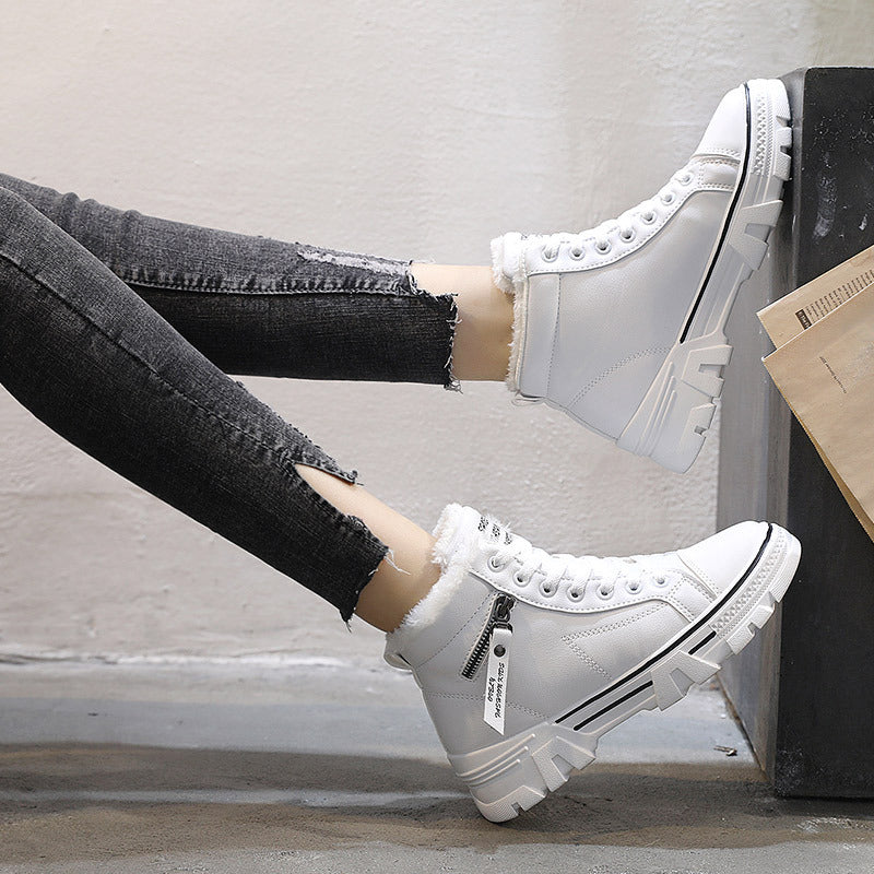 Warm High-top Leather Two Cotton Winter Shoes