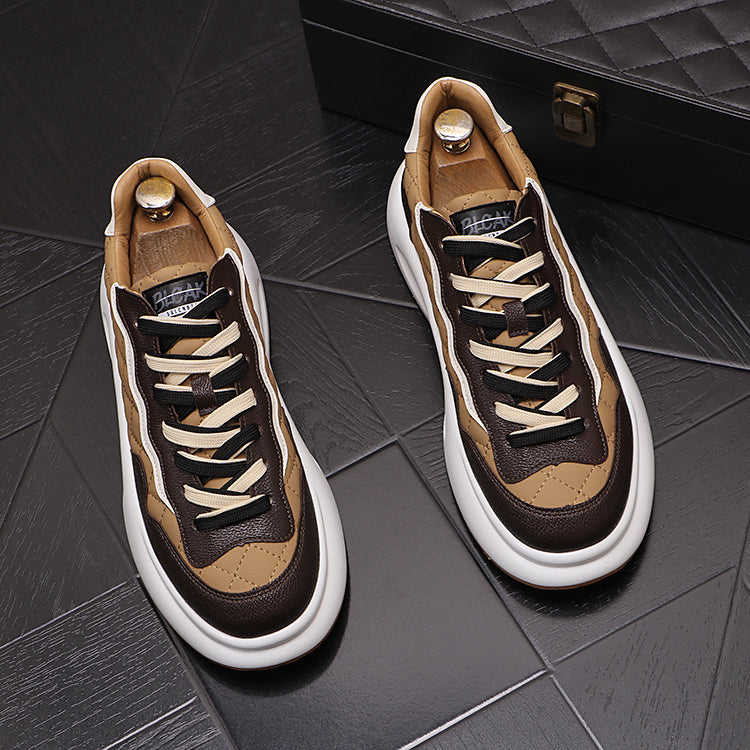 Sports Casual Color Blocking Printing Thick Soled Shoes